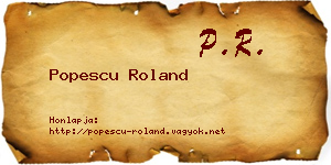 Popescu Roland névjegykártya
